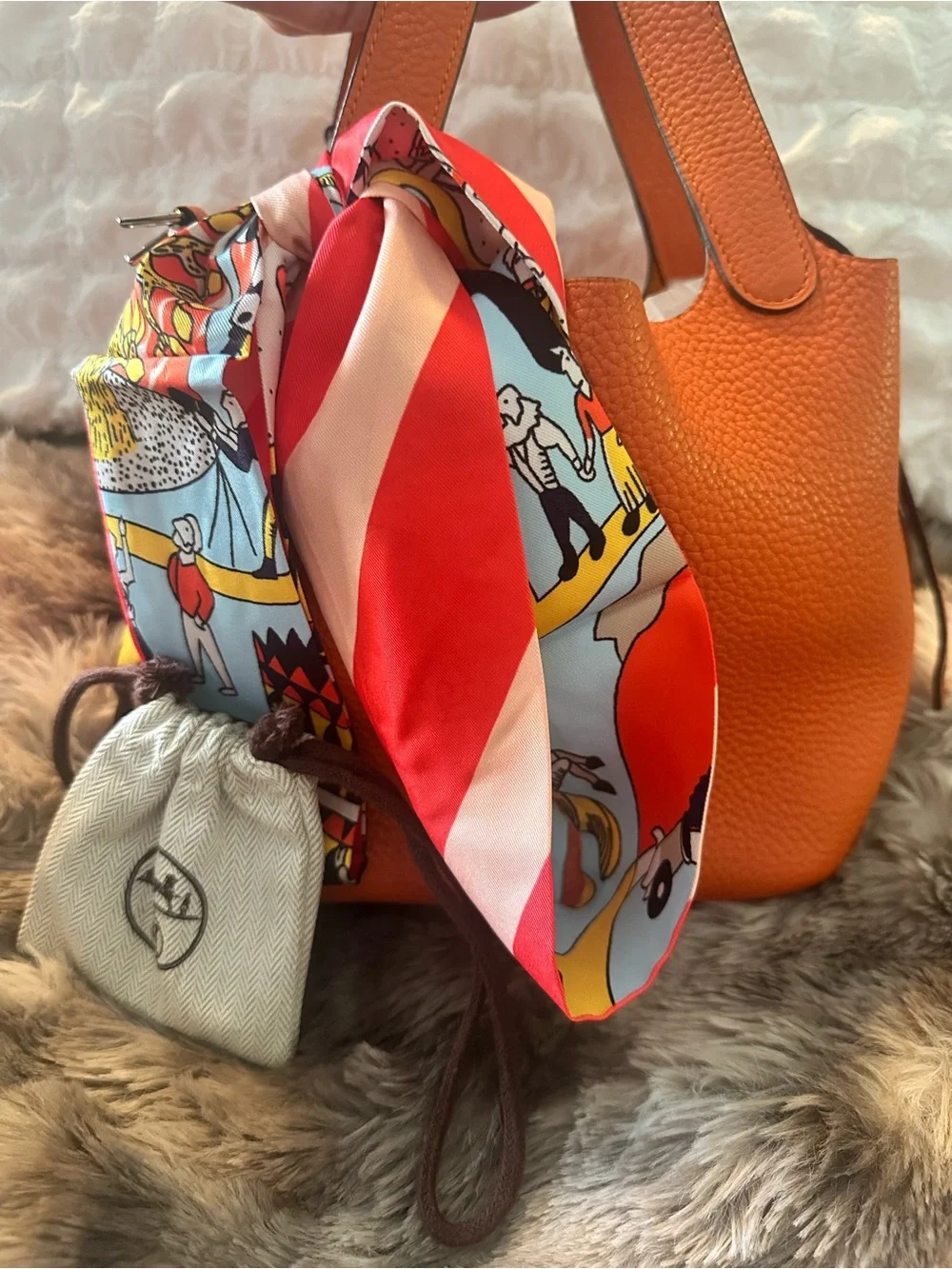 Hermes Picotin Lock PM 18 Orange Clemence Leather Bag - PERFECT w/ lock + 2 keys